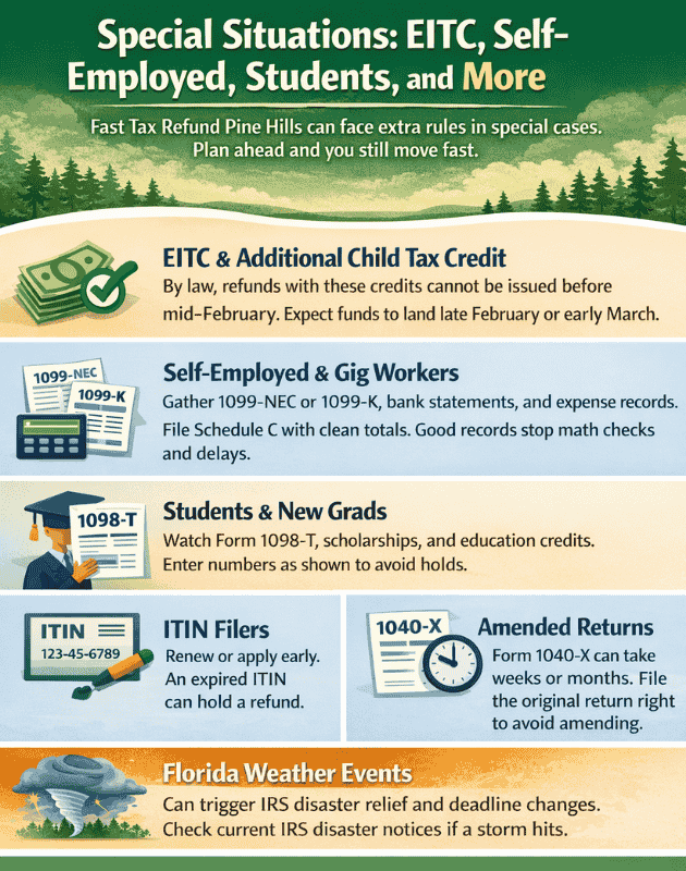 Special Situations: EITC, Self-Employed, Students, and More