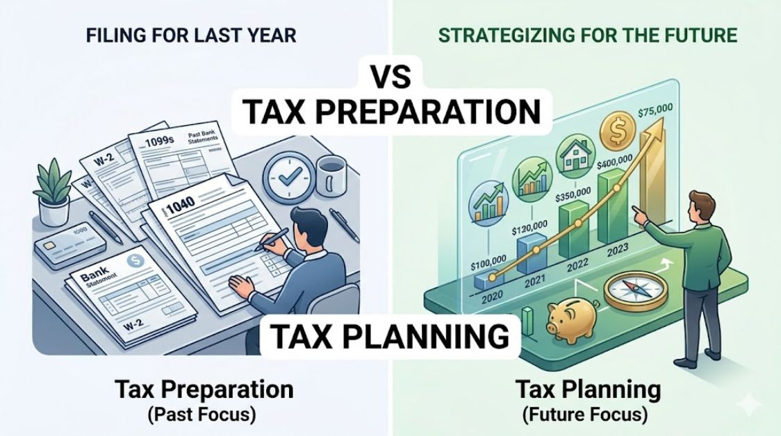 tax preparation vs tax planing
